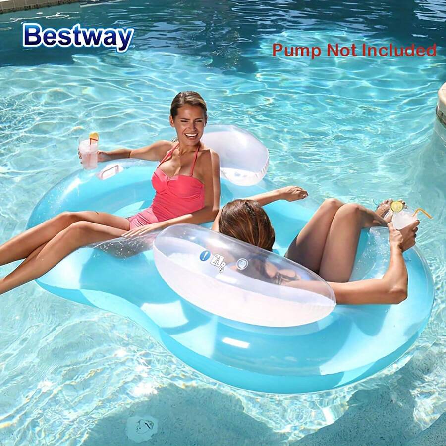 Bestway 43009 Aquatic Inflatable Waterbed Float Drainage Sports Adult Inflatable Swimming Circle Inflatable Float Bed Mattress Pool Seaside Water Play Surfing Without Inflator - 藍色 - 查看 1