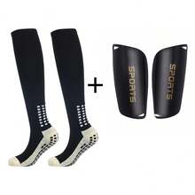 Long Tube Football Socks With Shin Guards Set, Non-Slip Adult Soccer Stockings For Training - Multicolor - View 5