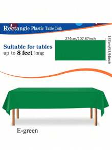 1pc Premium Disposable Plastic Tablecloth (137x274cm) - Waterproof Rectangle Party Table Cover For Wedding, Birthday, Holiday Decorations - Wrinkle & Spill-Resistant, Decorative Easy Cleanup