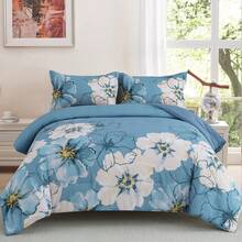 King Size Comforter Set Black/Gold Floral Bedding Comforter Sets Soft Microfiber Bed Comforter Set For All Season 3 Piece Botanical Flowers Comforter, Pillowcases Bedroom Decro Room Decor Valentine Decor - Taupe Floral - 查看 8