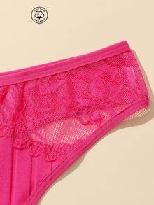 8PCS/Pack Cotton Women's Thong Solid Color Lace Splicing Breathable Ladies Sports Briefs