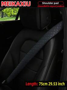 MEIKAXIU 1 Stück/2 Stück PU-Leder geprägter, weicher & bequemer verlängerter Autosicherheitsgurt Schulterpolster, 75cm/29,5 Zoll universelles Auto Interieur Zubehör, Gurt Dekoration & Druckentlastung - 75 cm 29,53 Zoll - Übersicht 4