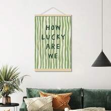 1 Tranh canvas sọc xanh "Chúng ta thật may mắn" - Thích hợp cho phòng khách, phòng ngủ, nhà bếp, trang trí ngày lễ Thánh Patrick, tranh nghệ thuật phòng khách | Phong cách Boho | Trang trí phòng hoàn hảo, không bao gồm khung. - Nhiều màu - Xem 17