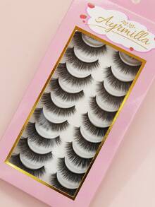 10 Pairs Eyelashes Of Natural False Eyelashes Fluffy Soft Dramatic 3D Mink Eye Multi-Layer Mascara Short Thick Extension Bulk False Eyelashes Black Thin Long Eyelashes 3D Mink Lashes Long Wispy Eyelashes - Natural Lashes - View 5
