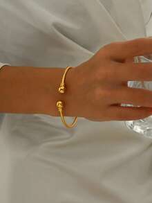 1 件简约不锈钢男女通用手镯，多功能日常配饰，节日礼物 - 彩色 - 查看 4