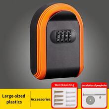 1 pieza Caja fuerte de llave de combinación de 4 dígitos montada en la pared, totalmente de plástico, resistente, a prueba de intemperie para exterior, para guardar llaves del hogar, auto y oficina (universal) - Multicolor - Ver 16
