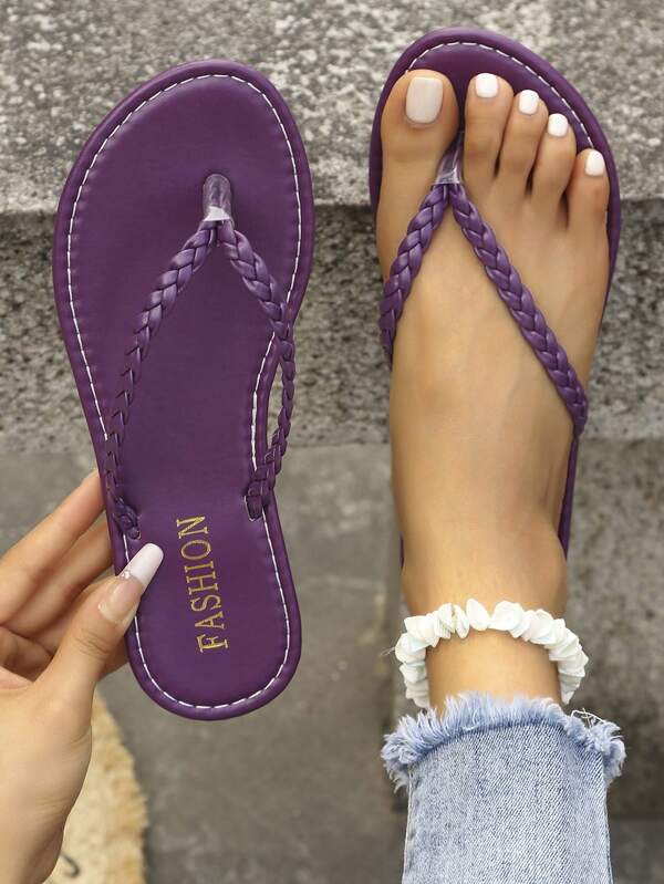 Damen modische gewebte Riemen Zehentrenner Sandalen