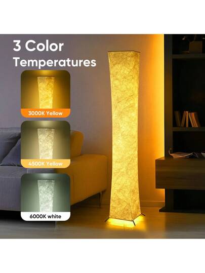 Zachte Verlichting Vloer Lamp, Minimalist Moderne Ultra Thin Warm 3000K LED Tyvek Fabric Sunshade Bureau Living Room, Bedroom, Gaming Room view 3