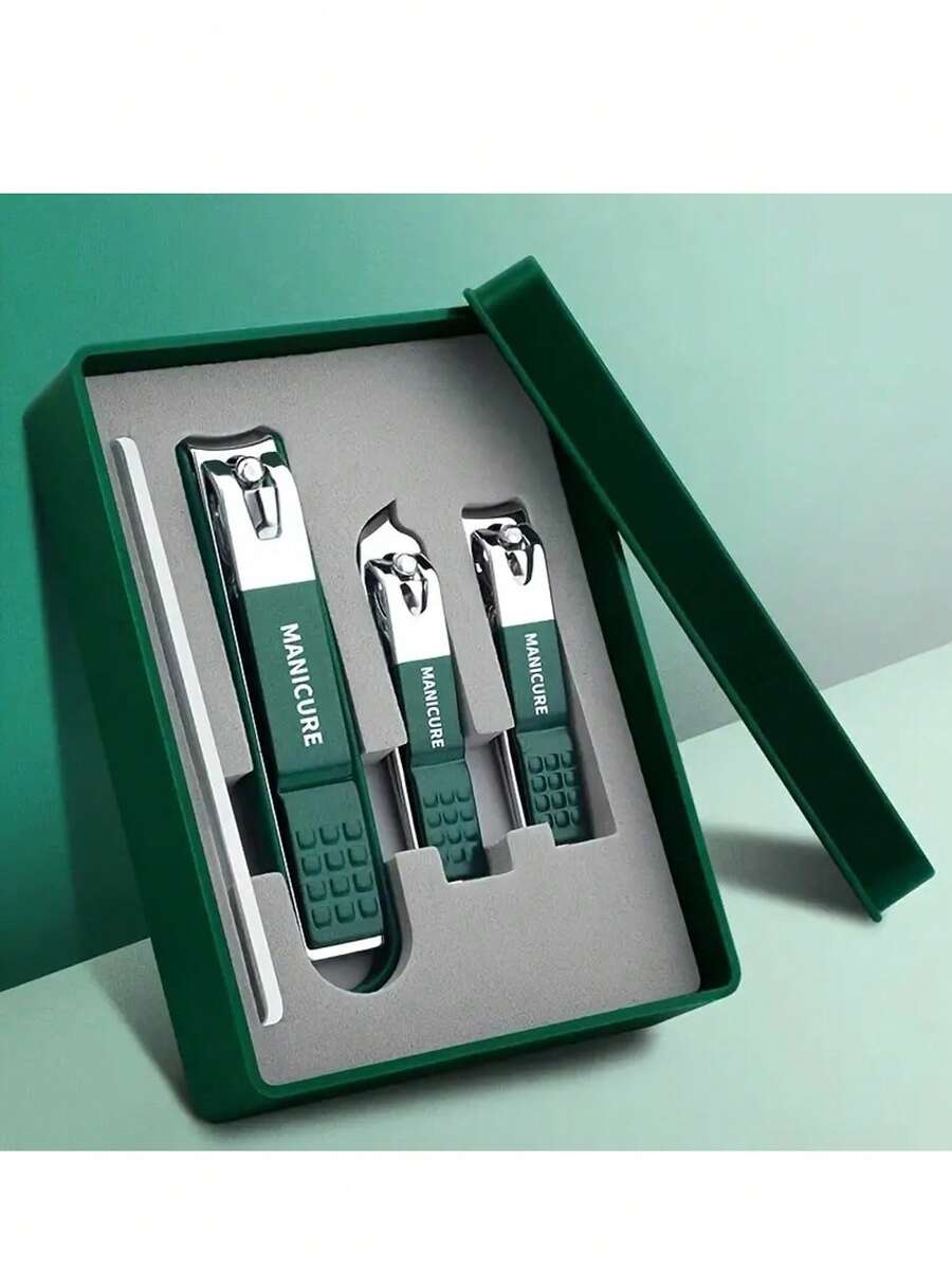 1 Set Of High-End Portable Stainless Steel Nail Clipper Set, With Sharp Blades, Precise Cutting, And A Sturdy Structure, Suitable For Trimming Fingernails And Toenails. Flat And Diagonal Nail Clippers, Nail Art Tools, Four-In-One