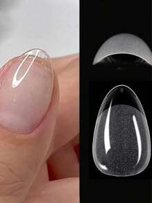 240 Piezas de Uñas Postizas Cortas y Transparentes para Arte de Uñas, Uñas Postizas Gel Falsas, Extensiones de Uñas Pre-Formadas y Pre-Pulidas para Manicura DIY