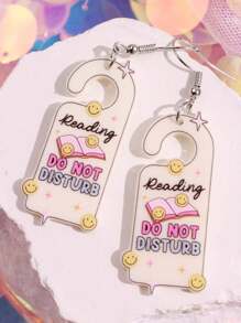 1 Pair Creative Unique Cute Cartoon Fake License Plate Earrings For Women, Party Jewelry