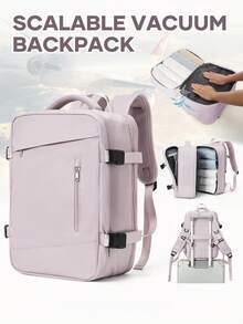 真空旅行背包，男女皆宜，Airback 个人物品随身背包，飞行批准的个人物品旅行，男士，笔记本电脑防水工作压缩袋，休闲背包，必备干湿分离袋，比普通背包多一个压缩空气袋 - 40*20*25 - 查看 17