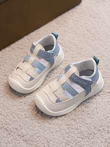 Unisex Toddler Rubber Sole Hook And Loop Sandals, Fashionable & Versatile - Blue - View 2