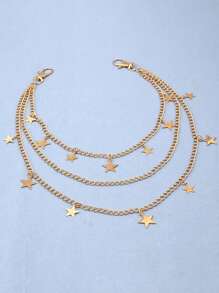 1pc Unisex Punk Style Fashion Waist Chain, Double Layer Pants Chain, Unique Metal Double Layer Chain, Hip Hop Skirt Accessory Pants Chain