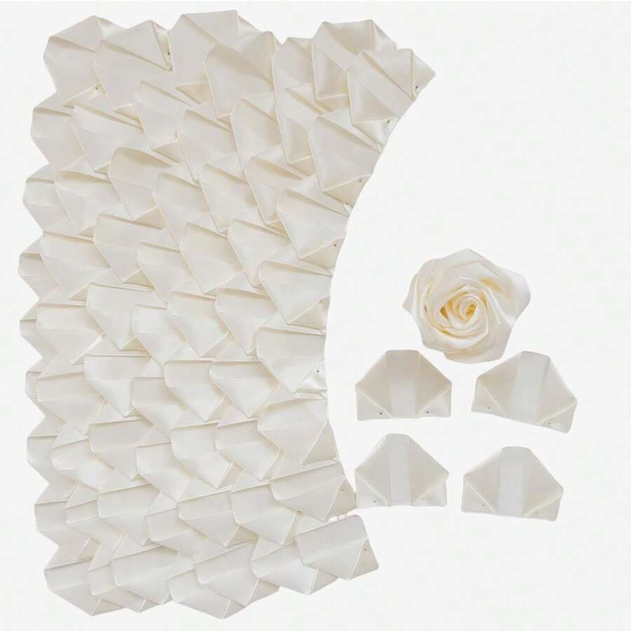 300 Stücke vorgefertigte Satinband-Rosenblätter für selbstgemachte Ewige Rosen, DIY Blumensträuße für immer, Blumen Satinblütenblätter für Hochzeit, Jahrestag, Geburtstag, Muttertag