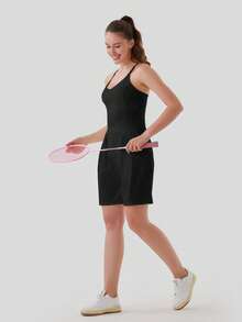 Pobodo Women's Casual Loose Coverall Jumpsuit One-Piece Sleeveless Wide-Leg Long Pants Jumpsuit With Pockets - Black - View 6