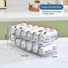 1/3/4 Set, Beverage Pusher Drink Propeller, Refrigerator Bottle And Can Storage Box, Self -Propelled Soda Can Dispenser With Upgraded Double-Layer Partition Board And Positioning Buckle, Kitchen Supplies, Closet Organizers And Storage, Desk Organizer