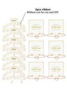 12 món quà cầu hôn phù dâu, kẹp tóc ngọc trai & vòng tay thắt nút phù dâu, quà tặng tiệc độc thân, phụ kiện tóc cho tiệc cưới dành cho phụ nữ - Nhiều màu - Xem 15