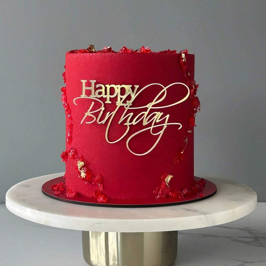 1 cái/3 cái/5 cái Đồ trang trí bánh sinh nhật vui vẻ cho tiệc sinh nhật B Aby Trang trí mặt bánh bằng Acrylic vàng bạc DIY Dụng cụ làm bánh - Nhiều màu - Xem 1