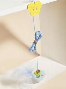 1 pieza Juguete interactivo de gato con cuerda elástica para colgar - Juguete colgante gracioso y divertido para mascotas