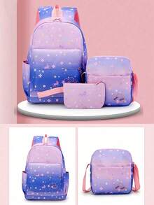 3入學校女孩背包套裝背包連午餐盒和小學生戶外背包 - 彩色 - 查看 12