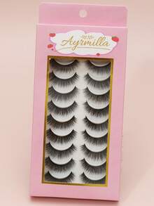 10 Pairs Eyelashes Of Natural False Eyelashes Fluffy Soft Dramatic 3D Mink Eye Multi-Layer Mascara Short Thick Extension Bulk False Eyelashes Black Thin Long Eyelashes 3D Mink Lashes Long Wispy Eyelashes - Natural Lashes - View 2