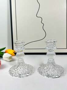 14 piezas de portavelas de vidrio pulidos - Portavelas para velas de té para el Día de San Valentín, boda, decoración del hogar y fiestas nocturnas
