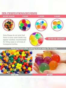 500pcs Jumbo Hydrogel Beads, Water Pearls, Water Jelly Beads For Vase Fillers, Indoor Potted Plant Moisture Retention, Long-Lasting Water Storage, Also Suitable For Christmas, Halloween, Weddings, Graduation, Thanksgiving, Mother's Day, Office & Home Decor