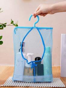 1 pezzo Organizer da bagno sospeso in rete, borsa da doccia pratica, bustina da viaggio per cosmetici, grande capacità e riutilizzabile