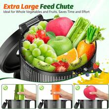 Desktop Juicer,Countertop Juicer,Cold Press Juicer, 5.4" Wide Feed Chute Juice Extractor Machine With 350W, High Juice Yield, Slow Masticating Juicer For Whole Vegetables & Fruits - US A Type Plug(110-127V) - View 3