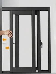 可调节窗锁止器锁适用于儿童和宠物防盗门锁免打孔滑动窗锁五金件 - 銀色 - 查看 4