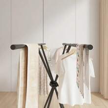 1 pièce Nouveau séchoir pliable, Fête des Mères, support à vêtements en métal moderne à double barre, grand support autoportant, design minimaliste, séchoir extérieur facile à assembler