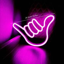 1 Stück Neon Geste 666 Licht, modische 666 Handgeste Neonlampe, USB & Batterie betrieben, geeignet für Bar, Lounge, Innenraumdekoration, Verbesserung der Nachtlebenatmosphäre (Blau + Pink), anwendbar für Hof, Bar, Zimmer, Außenbereich, Spielzimmer Dekoration