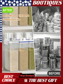 Contenedores para almacenar cereales, dispensador de arroz, recipiente para cereales, contenedor de arroz, recipiente de almacenamiento de harina, contenedor de harina, dispensador de recipiente de arroz, recipiente de almacenamiento de granos, recipientes para harina y azúcar, recipiente dispensador de cereales, almacenamiento de arroz, contenedor de almacenamiento de arroz, recipiente de almacenamiento de alimentos para perros, dispensador de cereales, recipientes de almacenamiento de alimentos para mascotas, recipiente de alimentos para perros, recipiente de alimentos para mascotas, recipiente hermético de almacenamiento de alimentos para perros, recipiente de almacenamiento de semillas para pájaros, recipiente de alimentos para gatos, bote de alimentos para perros, recipiente de almacenamiento de arroz, recipiente de almacenamiento de alimentos de cocina de plástico para la despensa con taza, recipiente pequeño de alimentos para perros y gatos con dispensador - Gris Claro - Ver 6