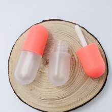 2pcs Mini Travel Foundation And Serum Dispenser Bottle With Brush - TSA-Approved, Leak-Proof, Portable Cosmetic Container For Liquid Foundation, Powder And Creams, Beige And Red Plastic Design, Travel Cosmetic Bottles Home Bathroom Decor Fall Decor - Multicolor - View 12