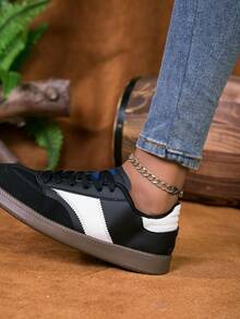 Couple Shoes Size 36-45, Women's Casual Shoes Men's Sports Shoes, Lace-Up Soft Bottom Flat Comfortable Men's Shoes, Lightweight Low-Top Everyday Sneakers - Black - View 7