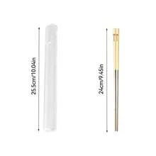 可爱水豚图案中国筷子，便携式 24 厘米 316 不锈钢防滑筷子带餐具盒，耐高温可重复使用寿司棒，耐用防霉厨房餐具，可用洗碗机清洗，适合学生和成人在家中、学校、办公室、户外露营、野餐、旅行中使用