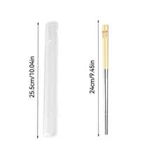 Portable 24CM 316 Stainless Steel Chopsticks With Cutlery Box, Cute Cartoon Pattern Chinese Chopsticks , High Temperature Resistant And Reusable Sushi Stick, Mildew Resistant Tableware, Dishwasher , Suitable For Student And Adult Use In Home, School, Office, Outdoor Camping, Picnic, Travel - Multicolor - View 20