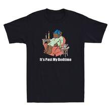 It's Past My Bedtime Bear Taking A Nap Next To Books Funny Vintage 's T-Shirt - 黑色 - 查看 1