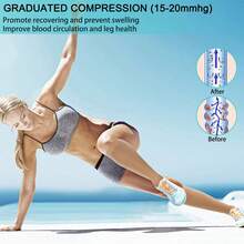 1 Pair Toe-Less Sports Compression Socks, Breathable Shaping Zipper Pressure Long Socks - Multicolor - View 6