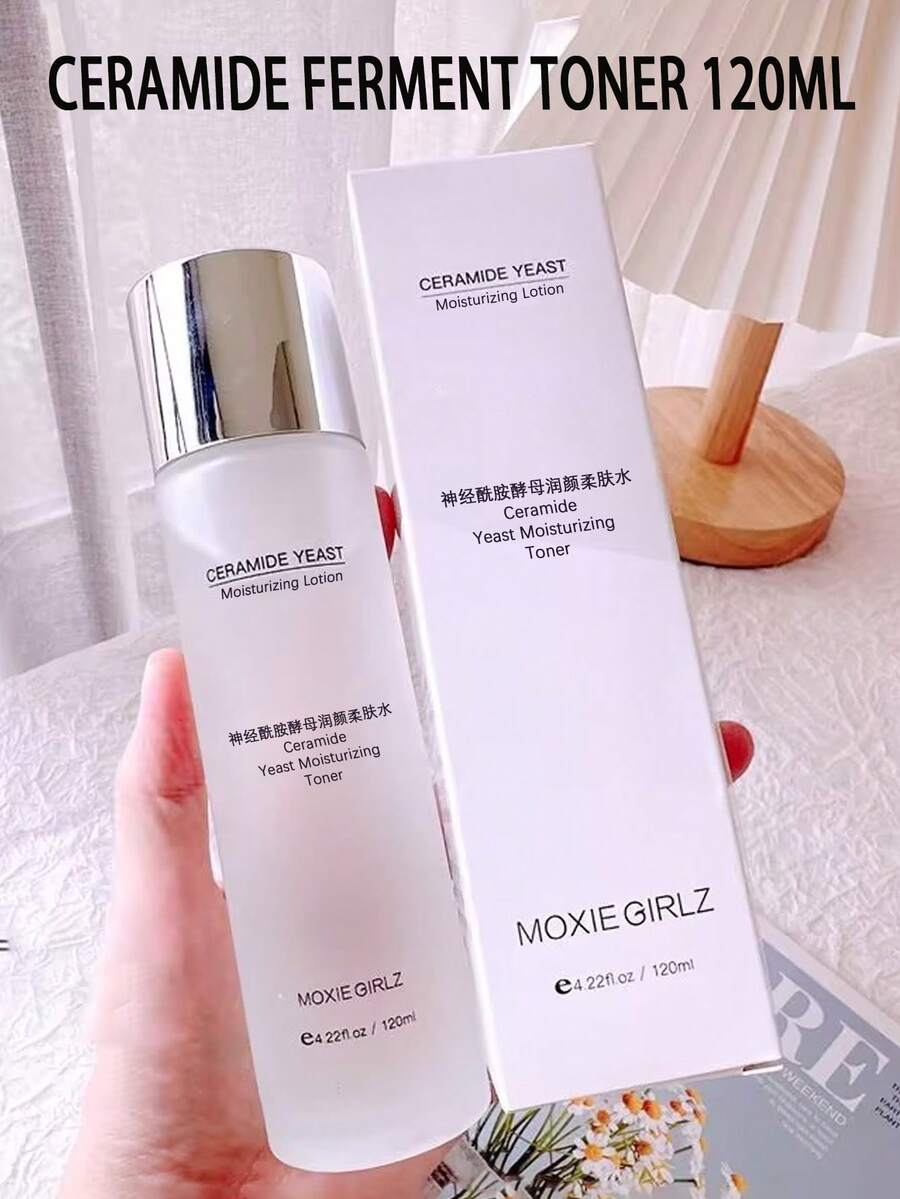 120毫升神经酰胺酵母舒缓爽肤水 - 蕴含透明质酸、芦荟提取物、甘油。深层补水，收缩毛孔，保湿滋润，提亮肤色，淡化细纹。面部精华