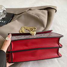 Schlangenmuster Tasche Damentasche Retro Kettentasche Damen Schulter Crossbody kleine quadratische Tasche