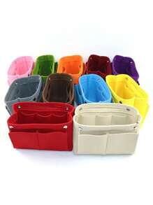 Multi-Compartment Organizer Bag With Multiple Pockets, Large Capacity Storage Pouch For Mobile Phone, Wallet, Keys, Etc. Suitable For Tote Bags, Desk Storage