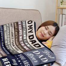 Heartfelt Tribute Design Throw Blanket 1 Count For Family Moments Gift For Dad Throw Blanket Featuring Loving Words Of Gratitude Admiration And The Message You Are My Hero My Love And Respect Will Never Fade Printing - 彩色 - 查看 5