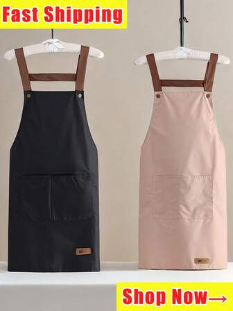 Tablier en canevas imperméable et résistant à l'huile, avec bande de taille réglable, tissu respirant. Nouveau tablier de cuisine résistant à l'huile et aux taches pour la maison. Résistant à l'usure, pour cuisine, salle de bain, famille, maison. Avec poches, polyvalent, convient aux bars à café et restaurants