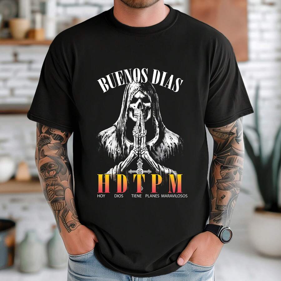 PLAYERA UNISEX GYM CALACAS CHIDAS MEMES MODA CASUAL URBAN MUSICA CALAVERA TERROR MC948 - Negro - Ver 1