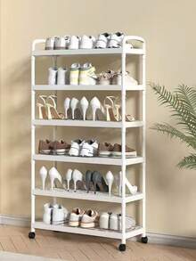 1pc Shoe Rack, Simple Home Storage Rack For Flowers & Plants, Movable Bathroom Shoe Rack - Multicolor - View 3