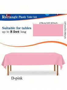 1pc Premium Disposable Plastic Tablecloth (137x274cm) - Waterproof Rectangle Party Table Cover For Wedding, Birthday, Holiday Decorations - Wrinkle & Spill-Resistant, Decorative Easy Cleanup