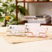 Stainless Steel Metal Name Card Holder, Minimalist Creative Name Card Box Stand For Office, Business, Boss, Teacher, 4 Color Options, Luxury Gold Color Name Card Display Rack
