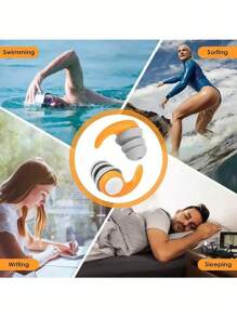 5 Pairs Of Upgraded New Silicone Noise-Canceling Swimming Earplugs, Waterproof And Soundproof Swimming Earplugs, And Sleep Noise-Canceling Earplugs, Better Protect The Health Of Your Ears. They Are Convenient And Easy To Use, Simple To Carry, And A Must-Have In Summer And For Swimming.
